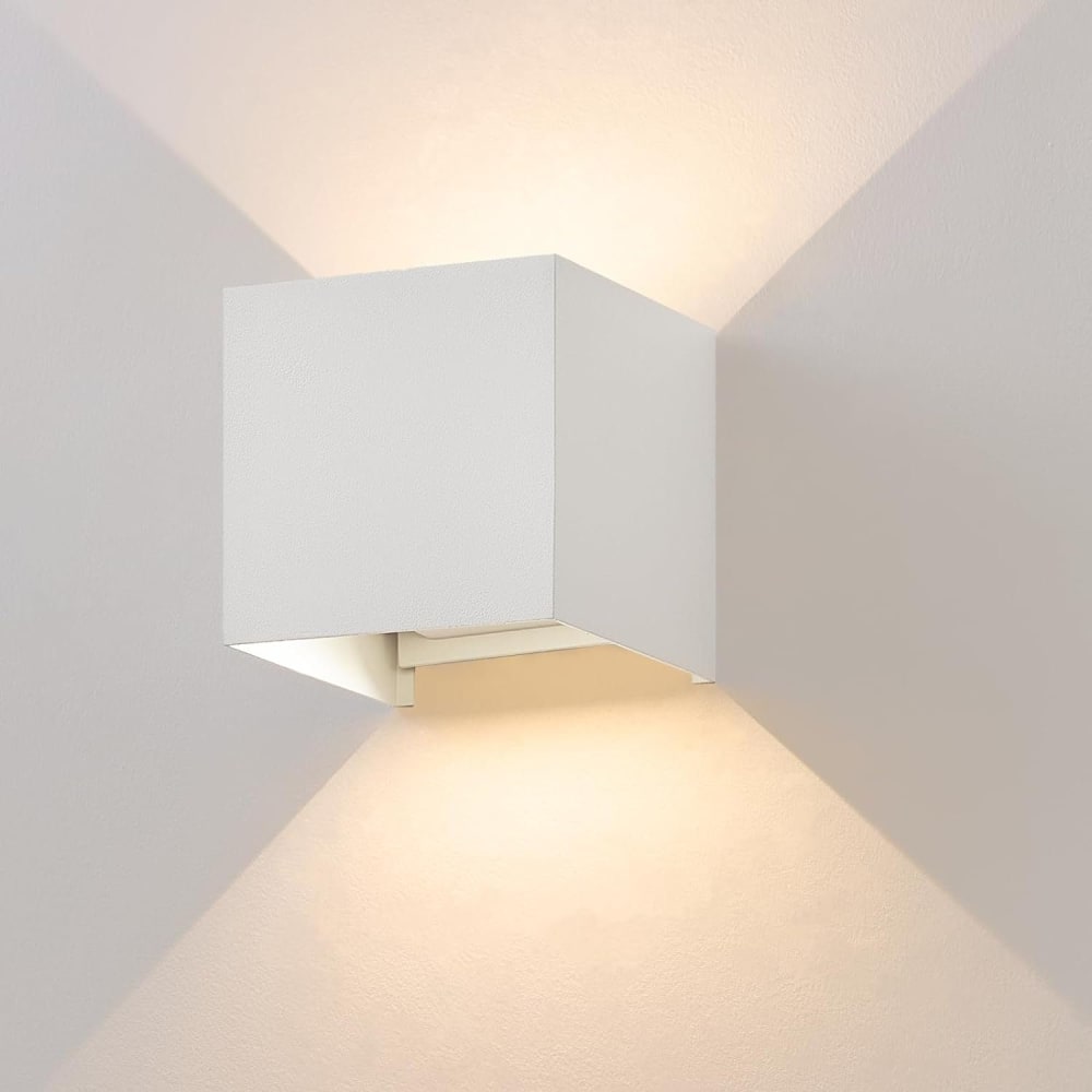 Applique murale en aluminium blanc 10x10x10cm led 3000k 5w — vue 4
