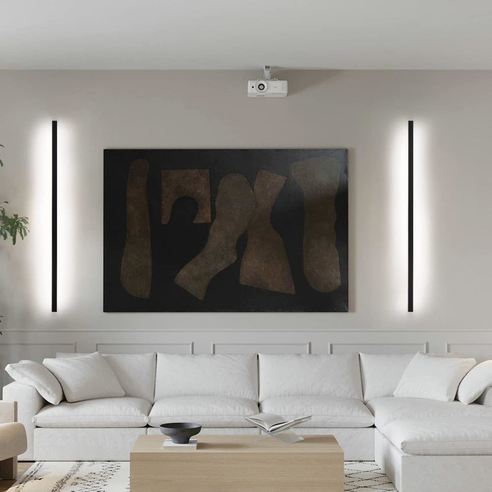 Applique murale en fer aluminium noir 2.5x4x100cm lot de 2 led 15w — vue 4