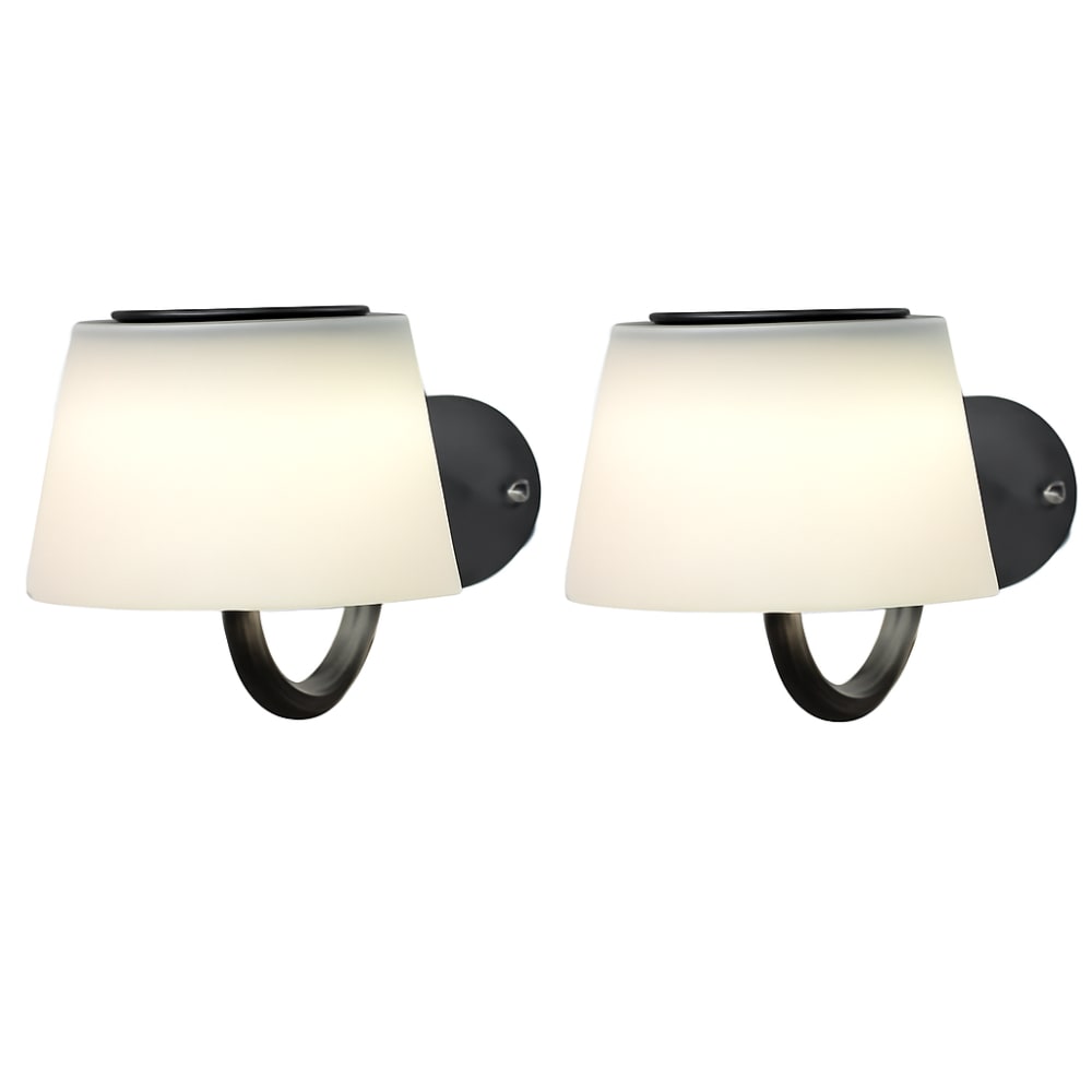 Applique murale en pc fer noir 18x13x13cm lot de 2 led 4w