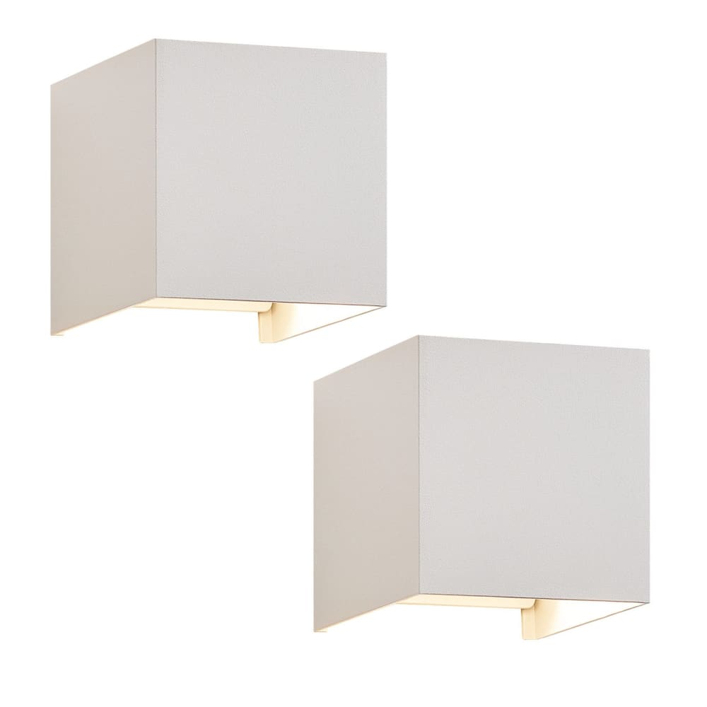 ZMH Wandleuchte Aluminium 10x10x10cm Weiß 2er-Set G9 3000K 3W style modern Weiß Aluminium