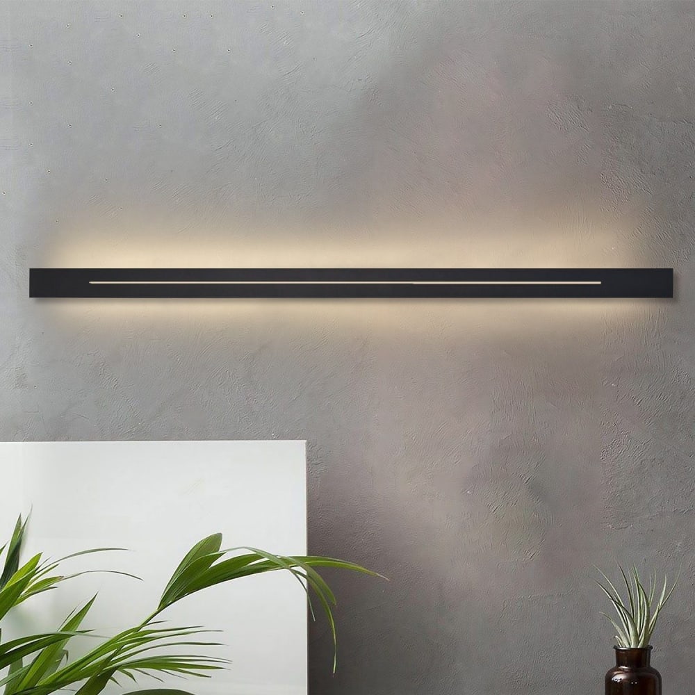 Wandleuchte Eisen 100x5x4cm Schwarz LED 3000K 31W - Maisons Du