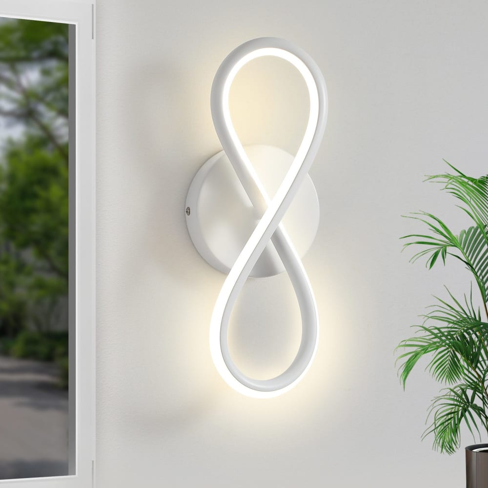 Applique murale en fer aluminium blanc 31x12x9cm led 3000k 7w — vue 3