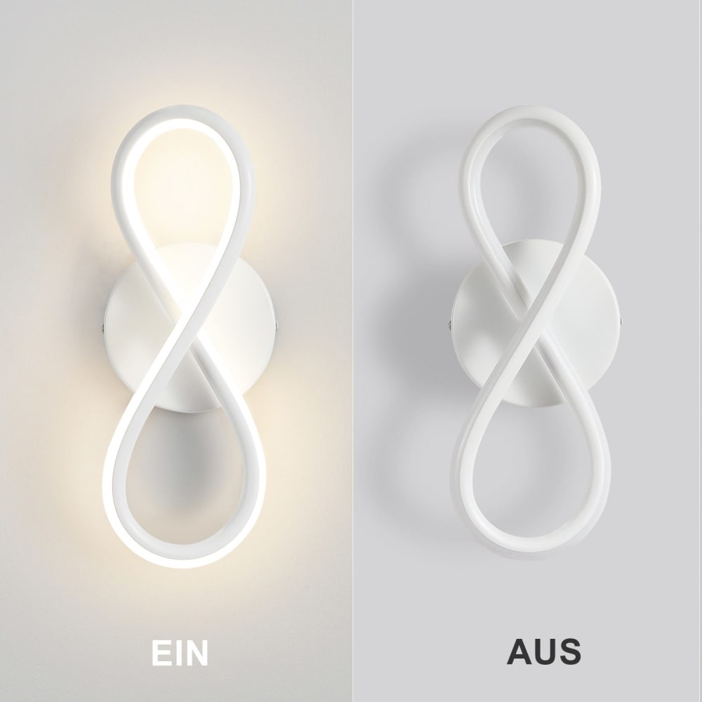 Applique murale en fer aluminium blanc 31x12x9cm led 3000k 7w — vue 4
