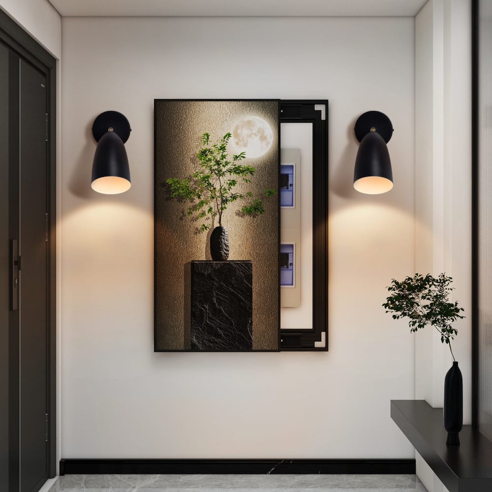 Applique murale en fer noir 15x10x10cm gu10 lot de 2 — vue 3