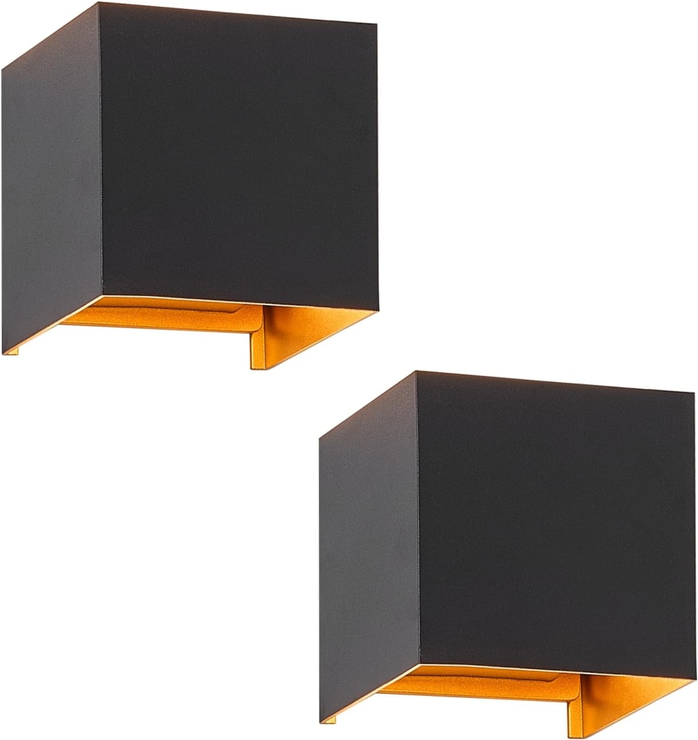 Applique murale en aluminium noir 10x10x10cm lot de 2 g9 3000k 3w — vue 4