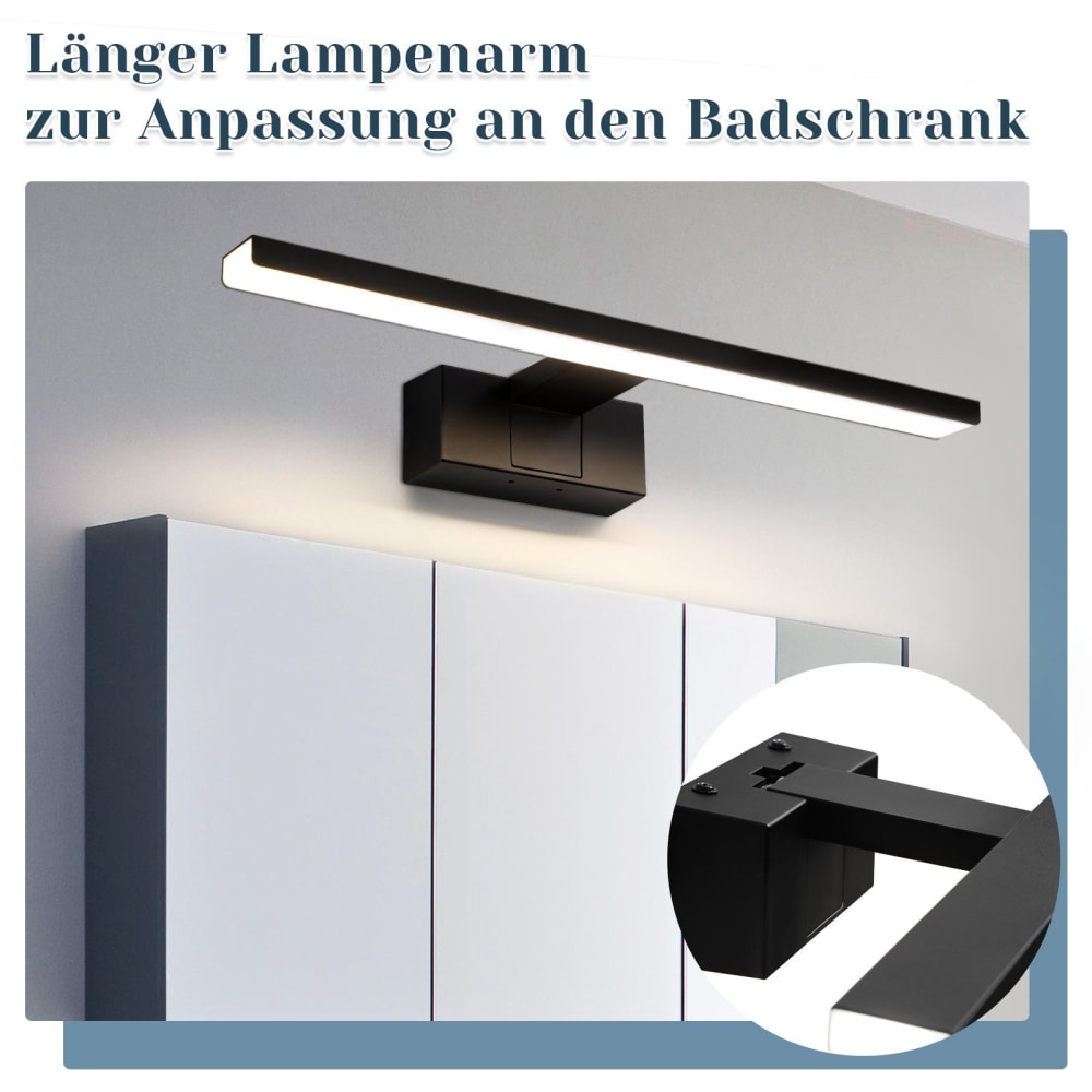 Spiegelleuchte PC 60x5x13cm schwarz LED - Maisons Du Monde