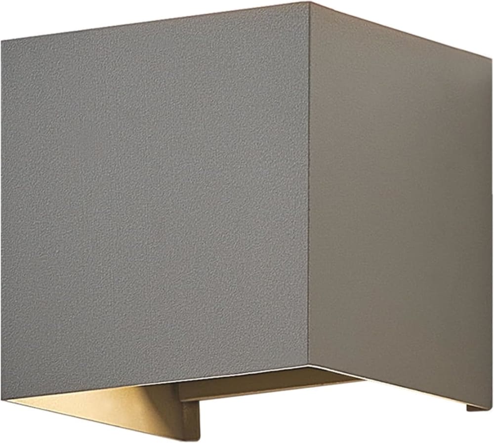 Applique murale en aluminium gris 10x10x10cm led 3000k 5w — vue 4