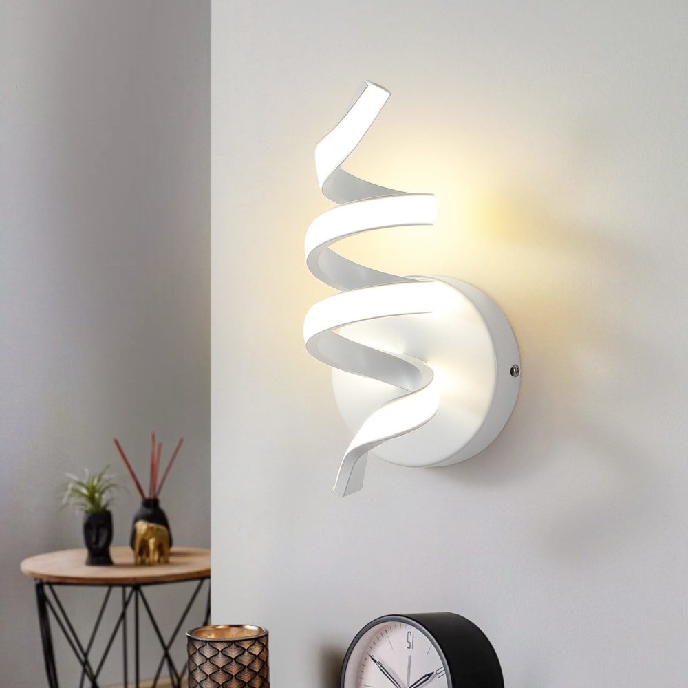 Applique murale en fer aluminium blanc 26x12x11cm led 3000k 7w — vue 3