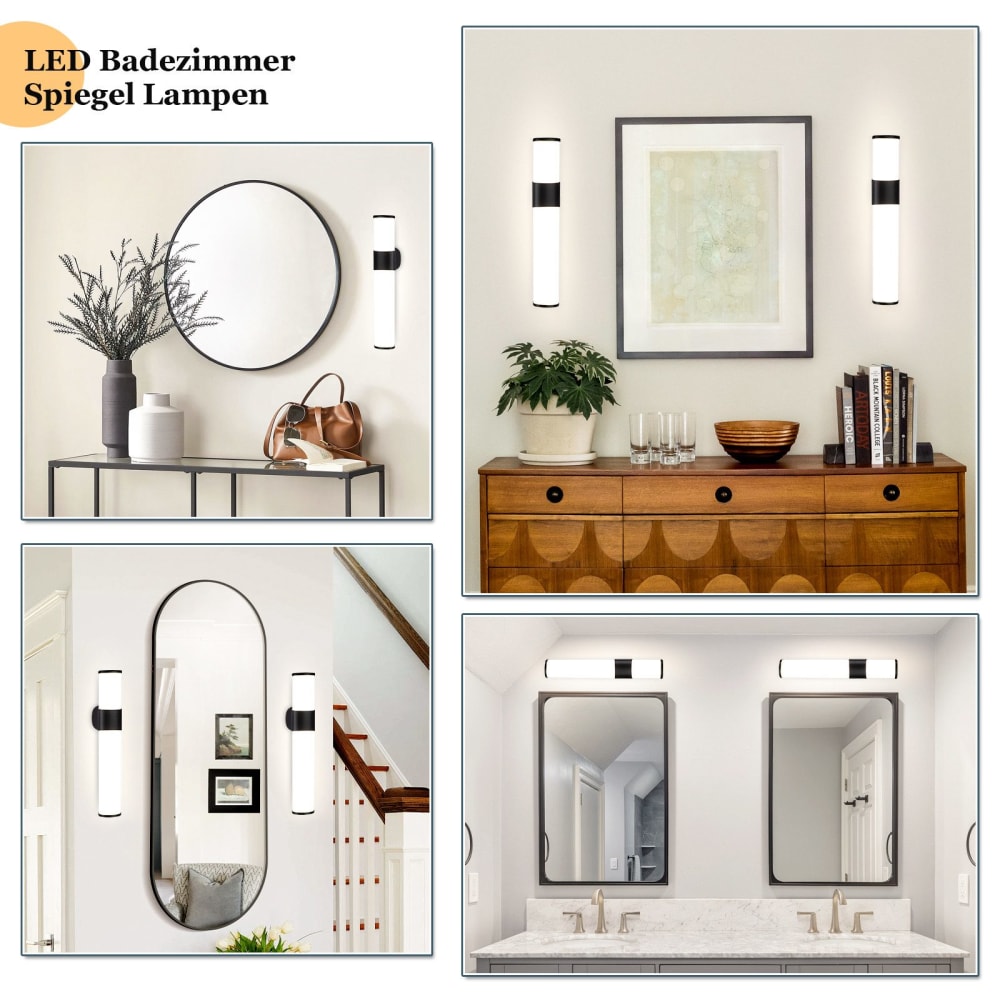 Spiegelleuchte PC 35x12.8x6.8cm schwarz LED - Maisons Du Monde