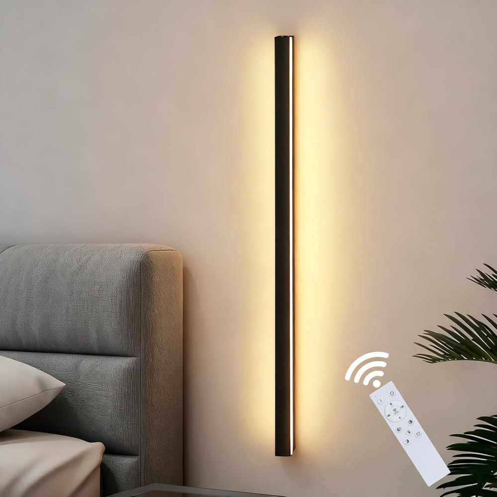 Wandleuchte Eisen Aluminium 2.5x4x100cm Schwarz LED 15W - Maisons