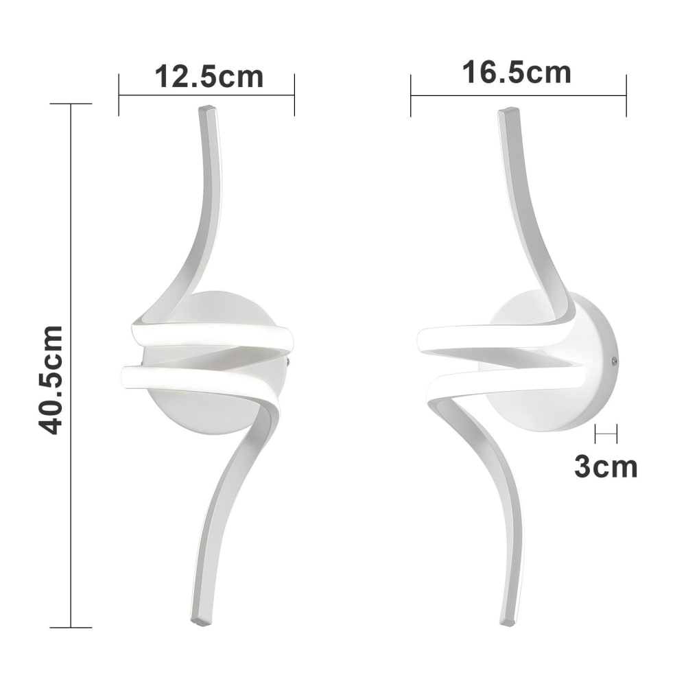 Applique murale en fer aluminium blanc 40.5x12.5x16.5cm led 3000k 7w — vue 4