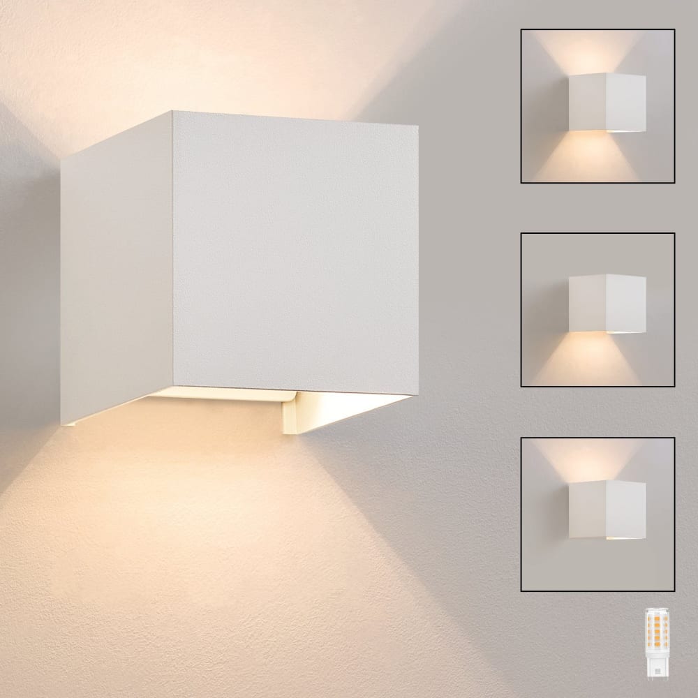 Applique murale en aluminium blanc 10x10x10cm g9 3000k 3w — vue 4
