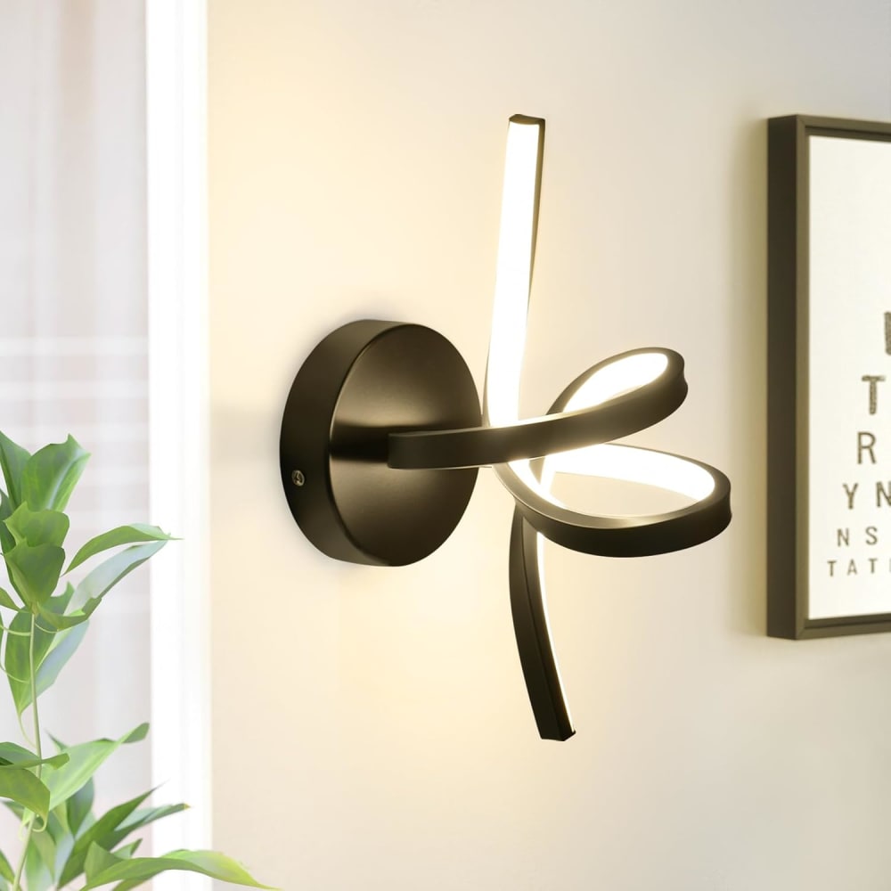 Applique murale en fer aluminium noir 31x17x19.5cm led 3000k 7w — vue 3