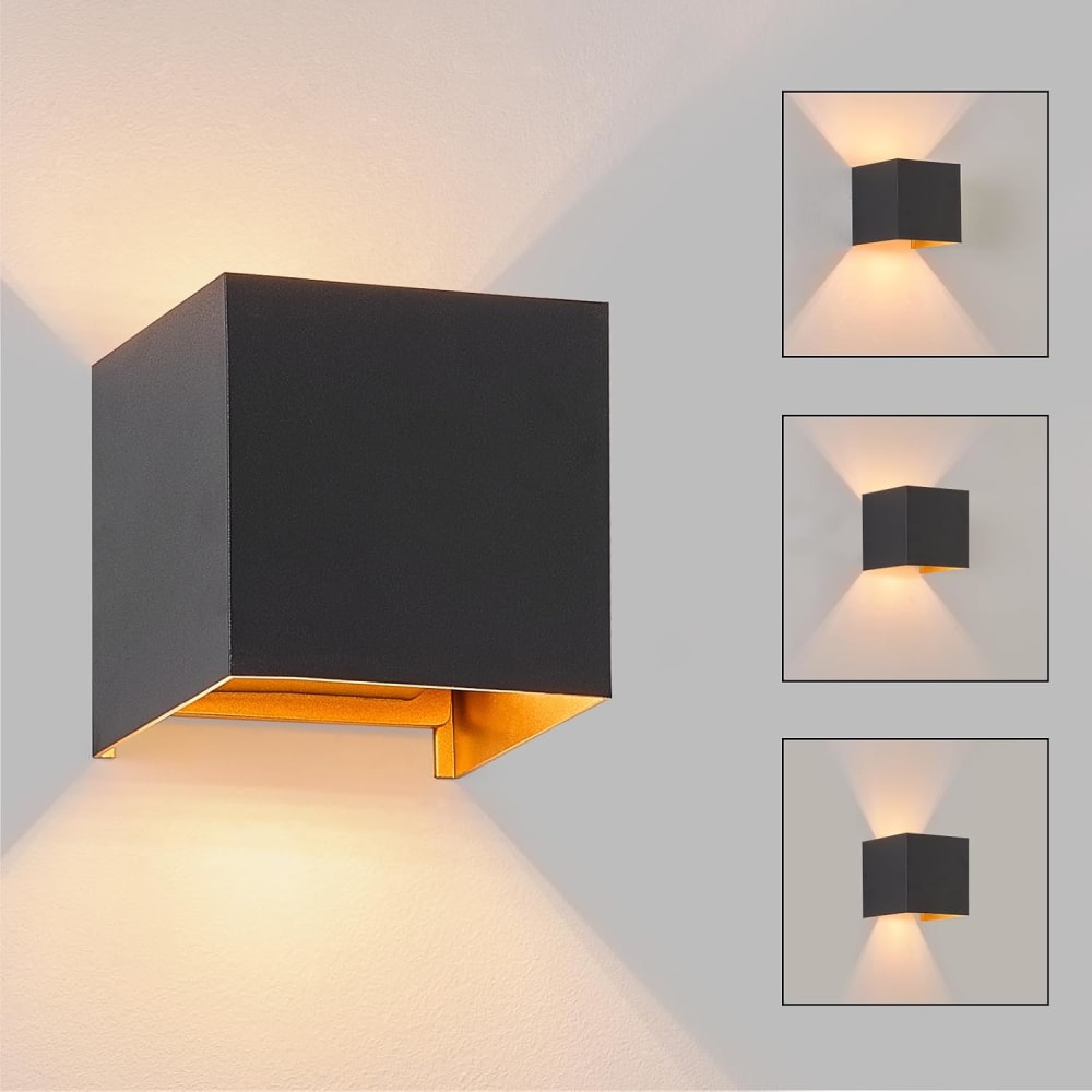 Applique murale en aluminium noir 10x10x10cm g9 3000k 3w — vue 3