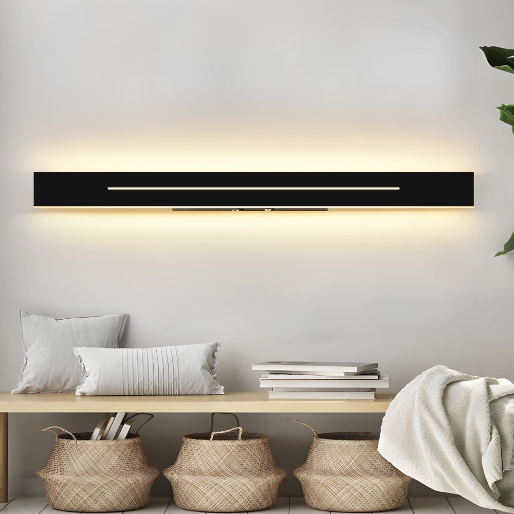 Applique murale en fer noir 60x5x4cm led 3000k 20w — vue 4
