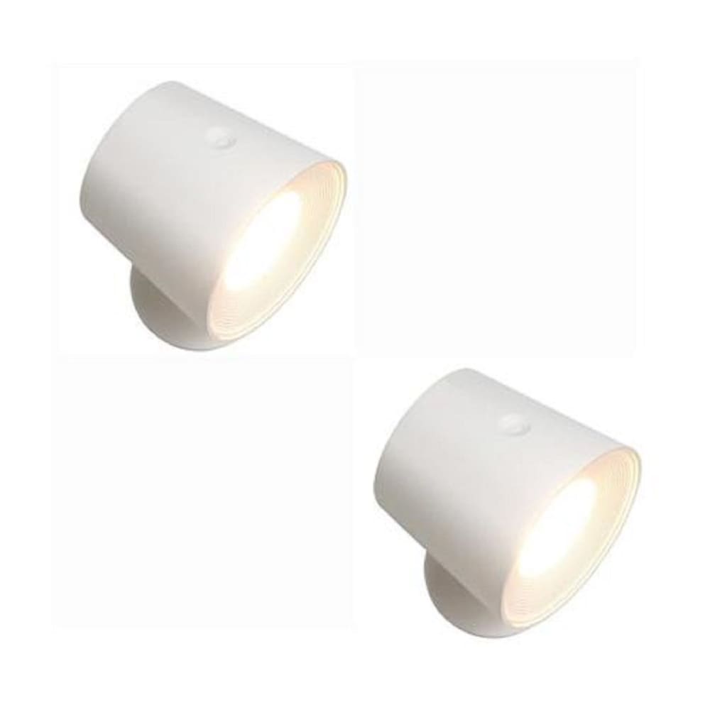 Applique murale en abs pc blanc 11x10x14.5cm lot de 2 led 2w