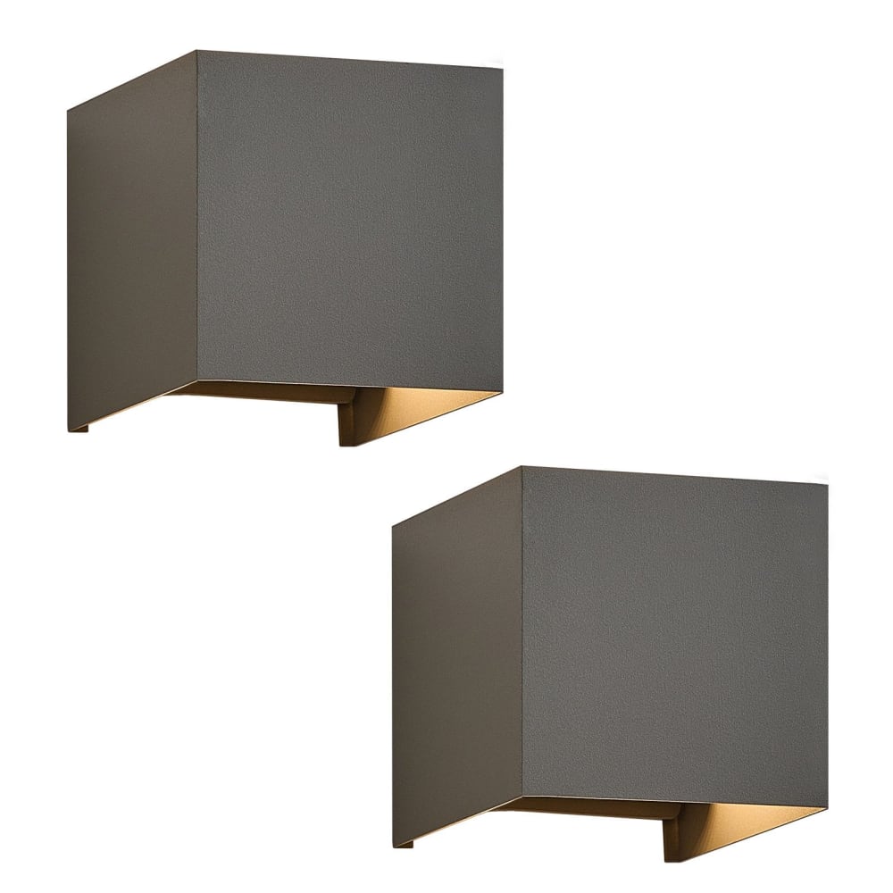 ZMH Wandleuchte Aluminium 10x10x10cm Grau 2er-Set G9 3000K 3W style modern Grau Aluminium