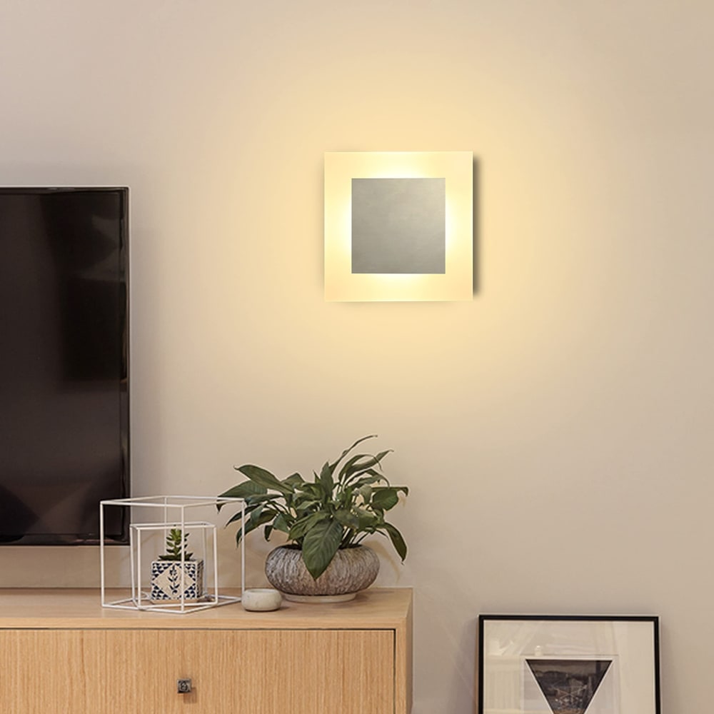 Applique murale en fer noir 16x16x4.8cm led 3000k 7w — vue 4