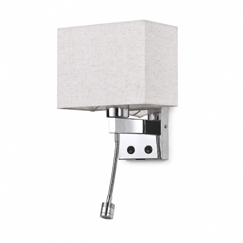Applique murale en fer aluminium argenté 36x17.5x20cm led 3000k 2w