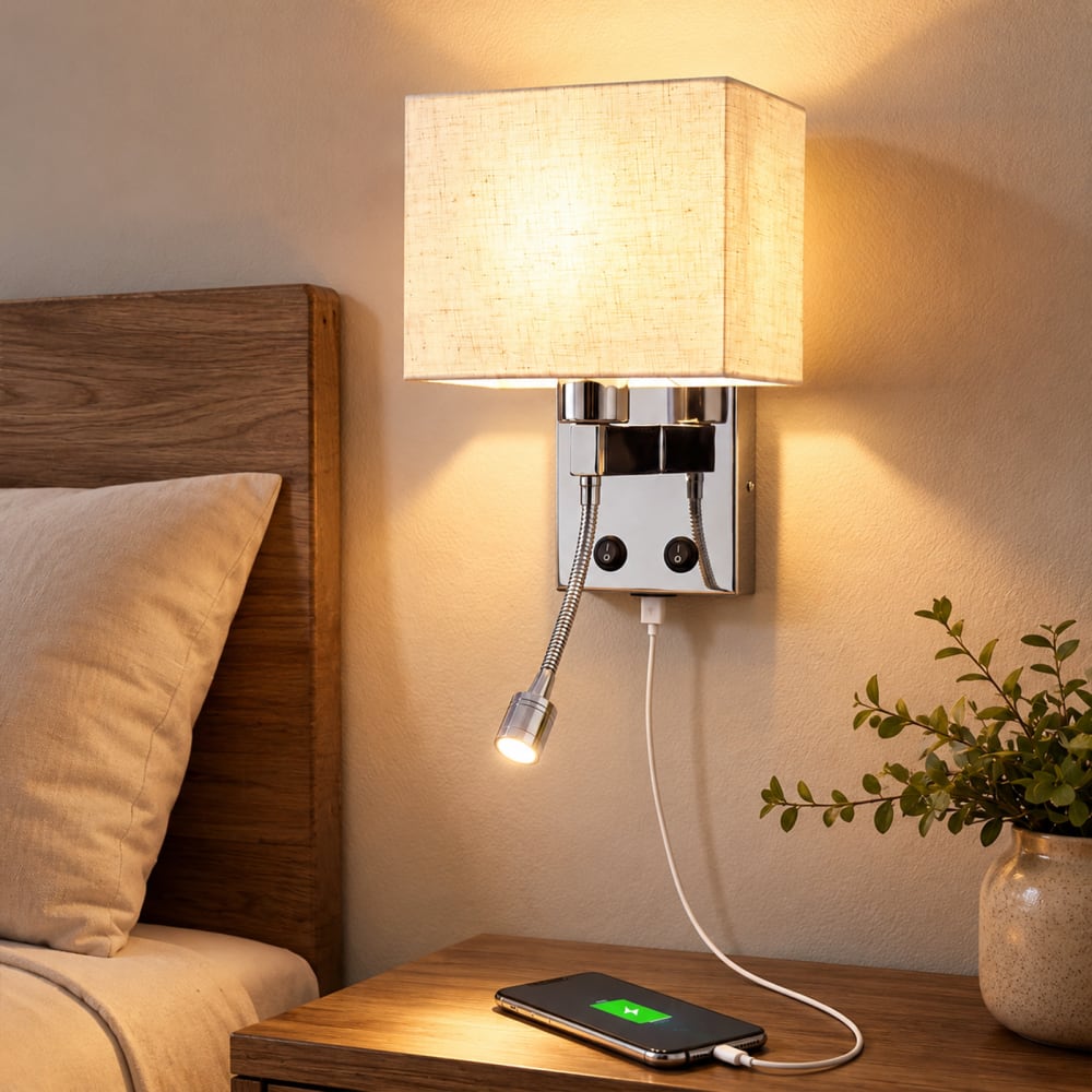 Applique murale en fer aluminium argenté 36x17.5x20cm led 3000k 2w — vue 3