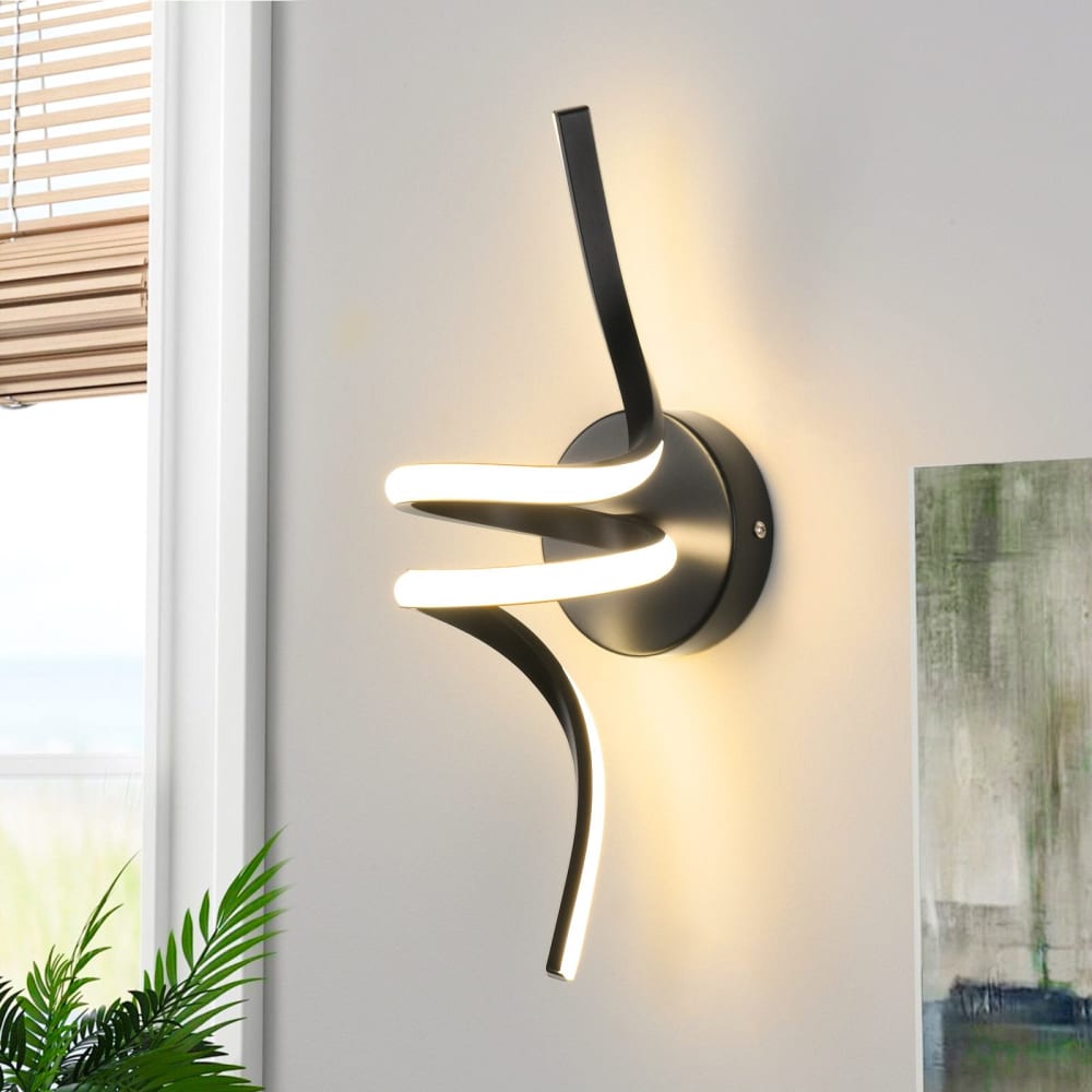 Applique murale en fer aluminium noir 40.5x12.5x16.5cm led 3000k 7w — vue 3