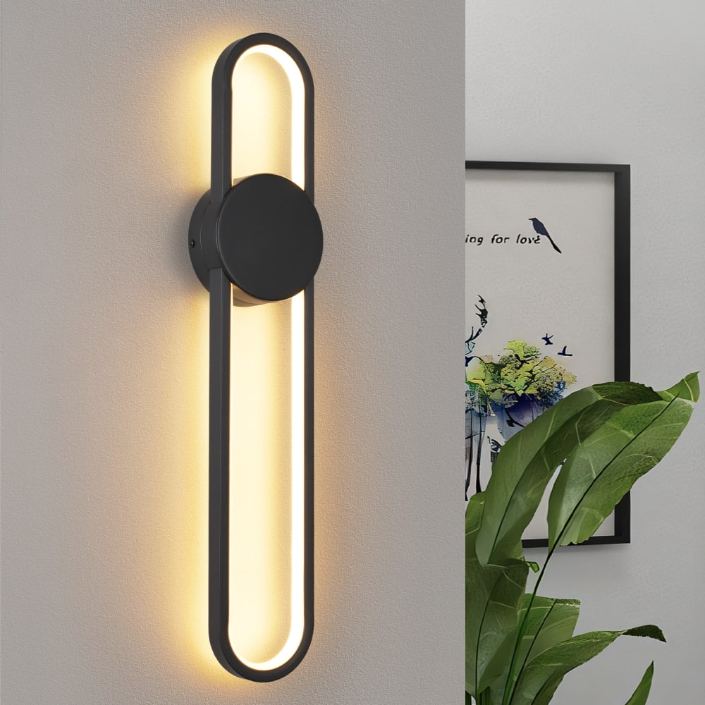 Applique murale en fer noir 60x12x5.5cm led 3000k 12w — vue 3