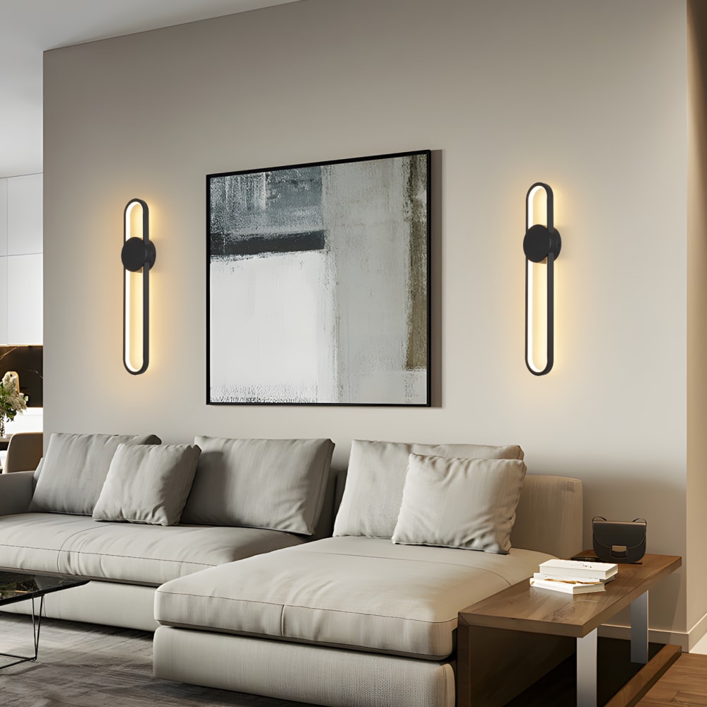 Applique murale en fer noir 60x12x5.5cm led 3000k 12w — vue 4