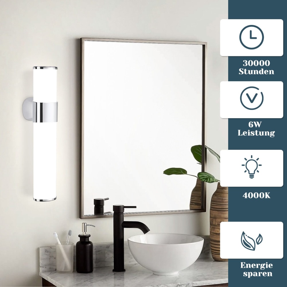 Spiegelleuchte PC 35x12.8x6.8cm silber LED - Maisons Du Monde