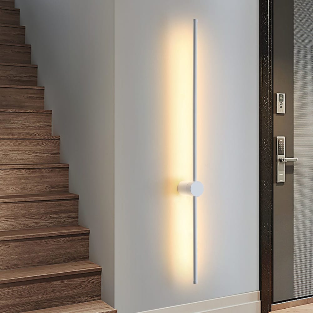 Applique murale en fer aluminium blanc 100x6x10cm led 3000k 8w — vue 3