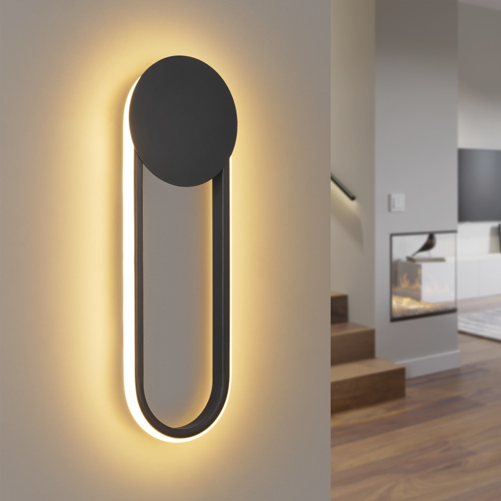 Applique murale en fer noir 41.5x14x4cm led 3000k 12w — vue 3