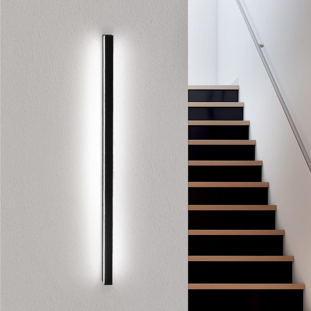 Applique murale en fer aluminium noir 2.5x4x100cm led 6500k 32w — vue 3