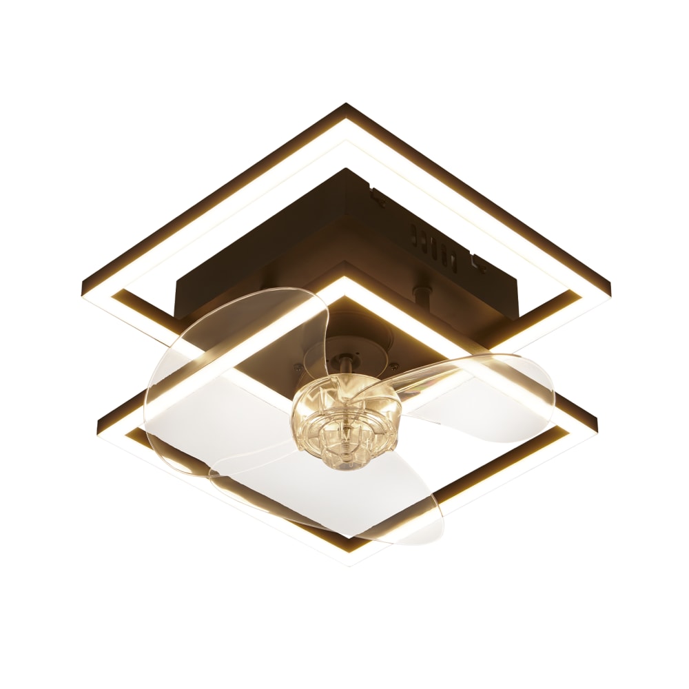 Ventilateur de plafond led en fer 34x34x15 cm noir 29w