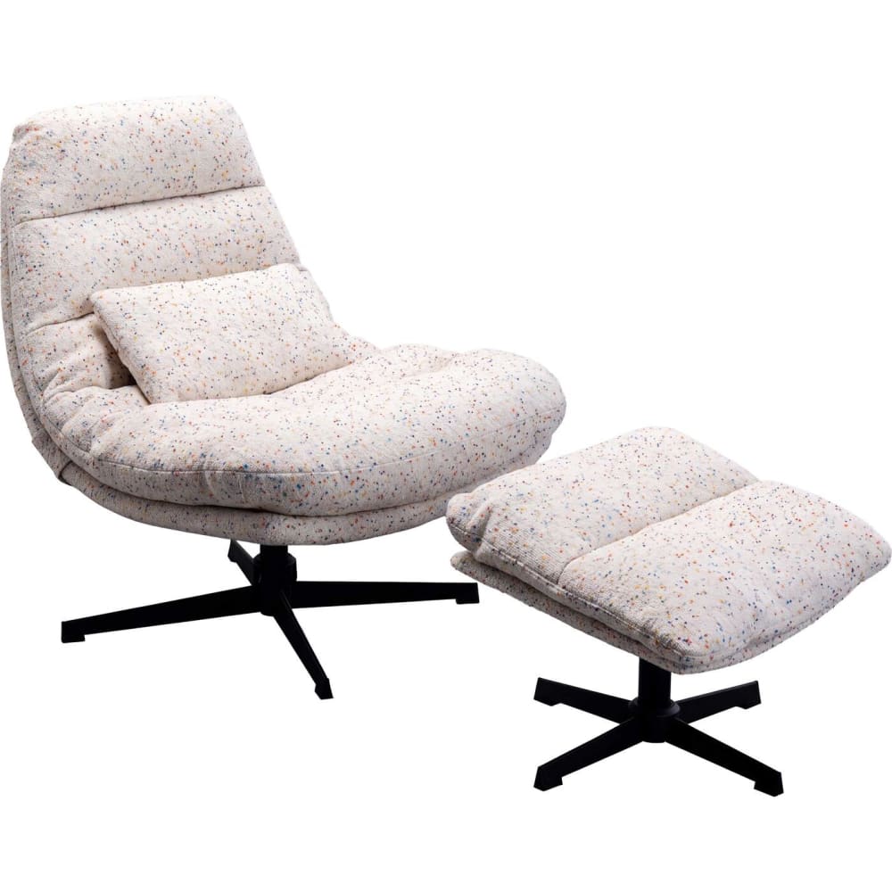 Fauteuil pivotant blanc à pois multicolores Fauteuil pivotant blanc à pois multicolores