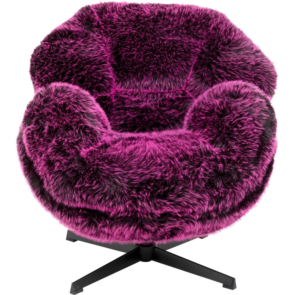 Fauteuil pivotant à poils longs violets