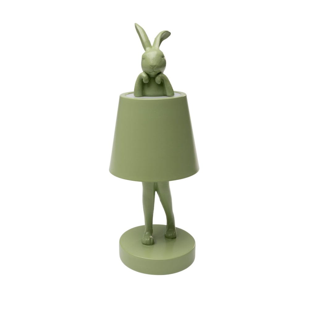 Lampe rechargeable lapin en polyrésine vert matcha