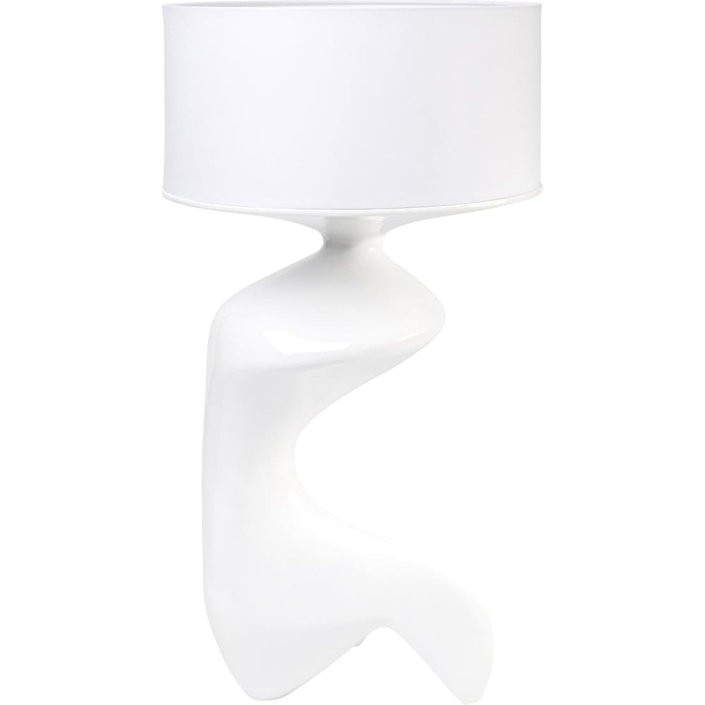 Lampe en polyrésine et polyester blanc