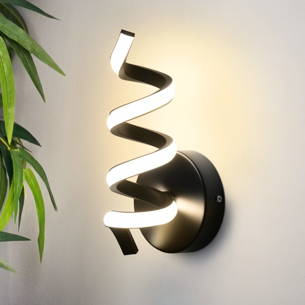 Applique murale en fer aluminium noir 26x12x11cm led 3000k 7w — vue 3