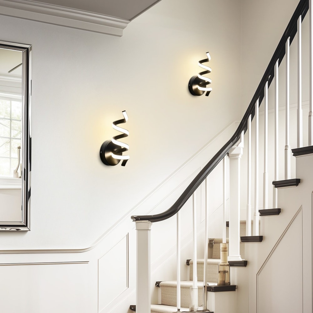 Applique murale en fer aluminium noir 26x12x11cm led 3000k 7w — vue 4