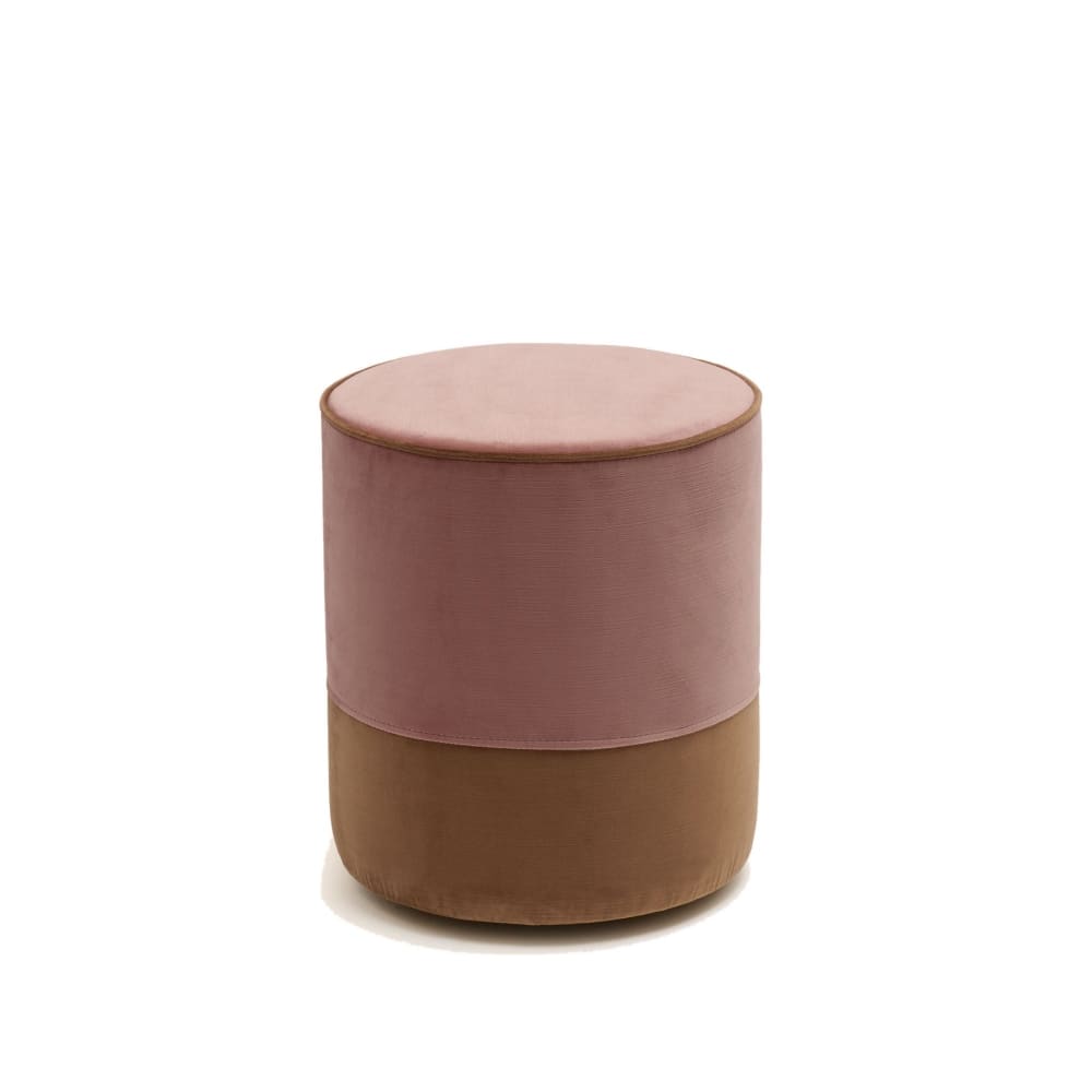 Pouf en velours bicolore rose ø35xh42 cm Pouf en velours bicolore rose ø35xh42 cm