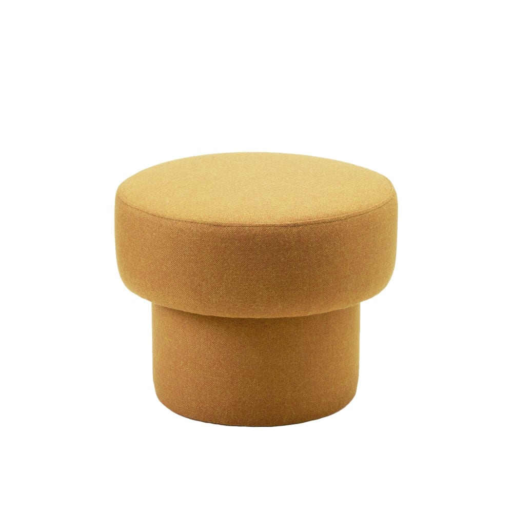 Pouf en laine jaune ø35xø45xh36 cm