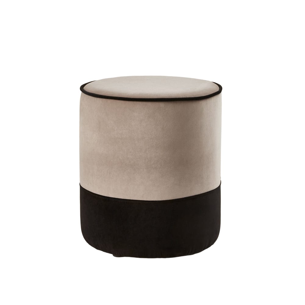 Pouf en velours bicolore marron ø35xh42 cm Pouf en velours bicolore marron ø35xh42 cm