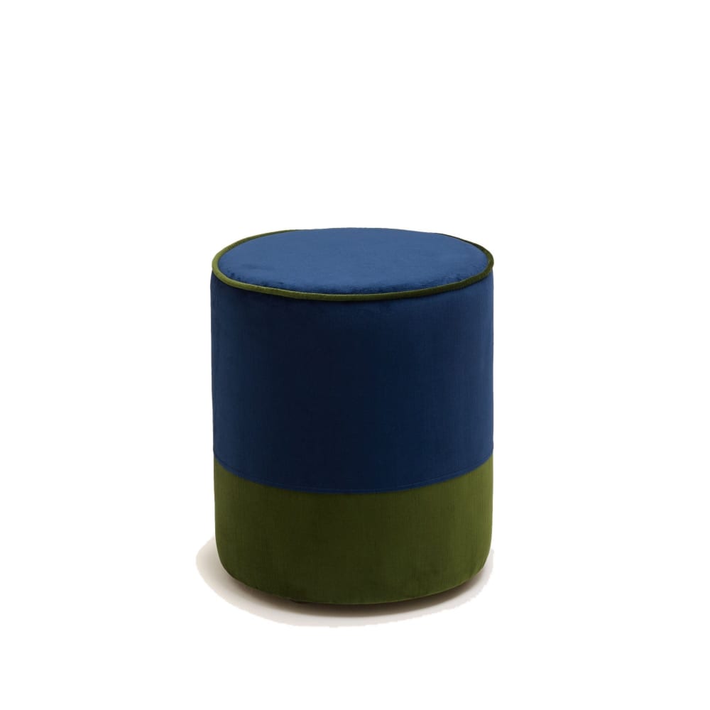 Pouf en velours bicolore bleu ø35xh42 cm Pouf en velours bicolore bleu ø35xh42 cm