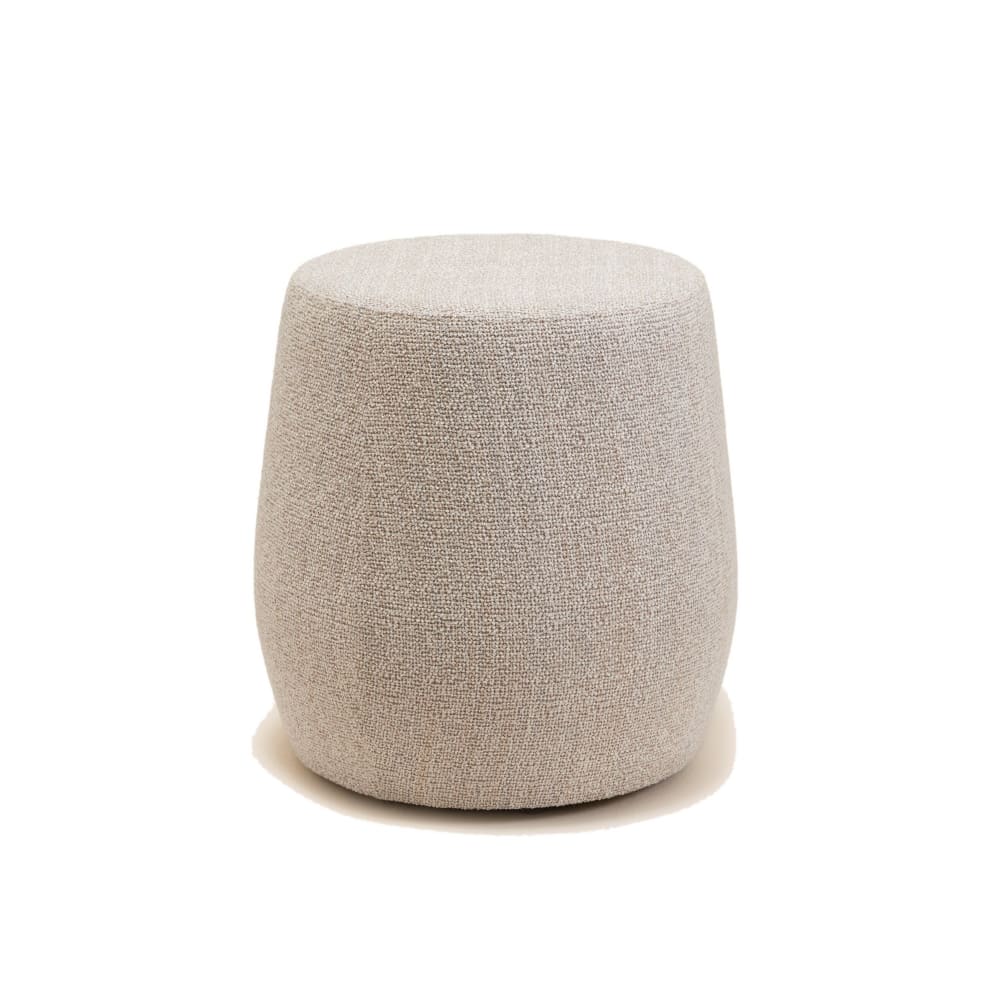 Pouf en tissu texturé naturel ø43xh45 cm