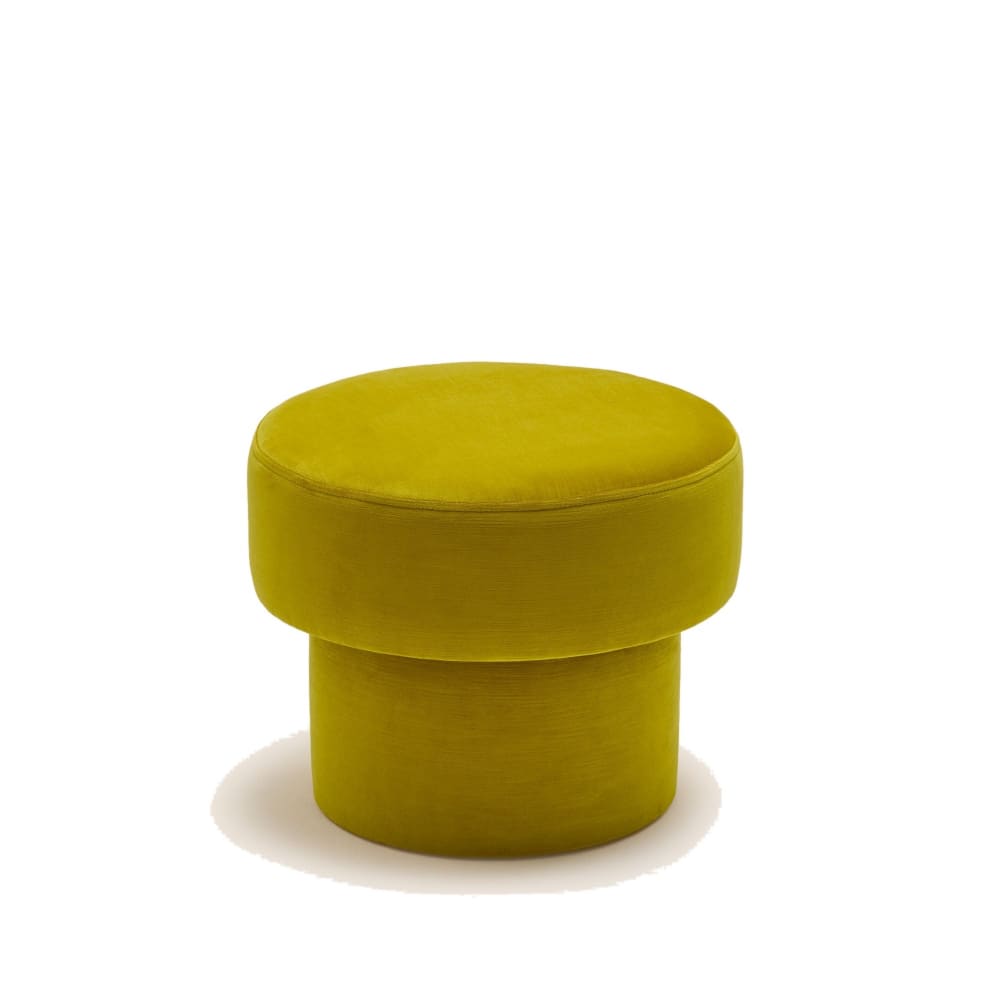 Pouf en velours lumineux jaune ø35xø45xh36 cm Pouf en velours lumineux jaune ø35xø45xh36 cm
