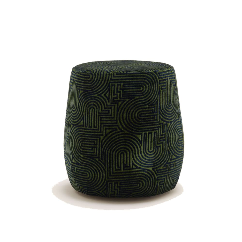 Pouf en viscose et au motif graphique en chenille bleu ø43xh45 cm Pouf en viscose et au motif graphique en chenille bleu ø43xh45 cm