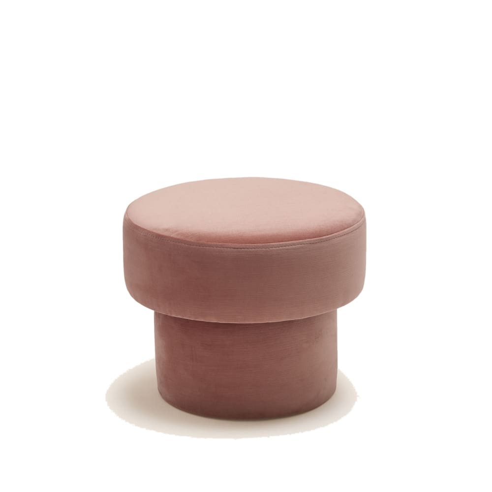 Pouf en velours lumineux rose ø35xø45xh36 cm Pouf en velours lumineux rose ø35xø45xh36 cm