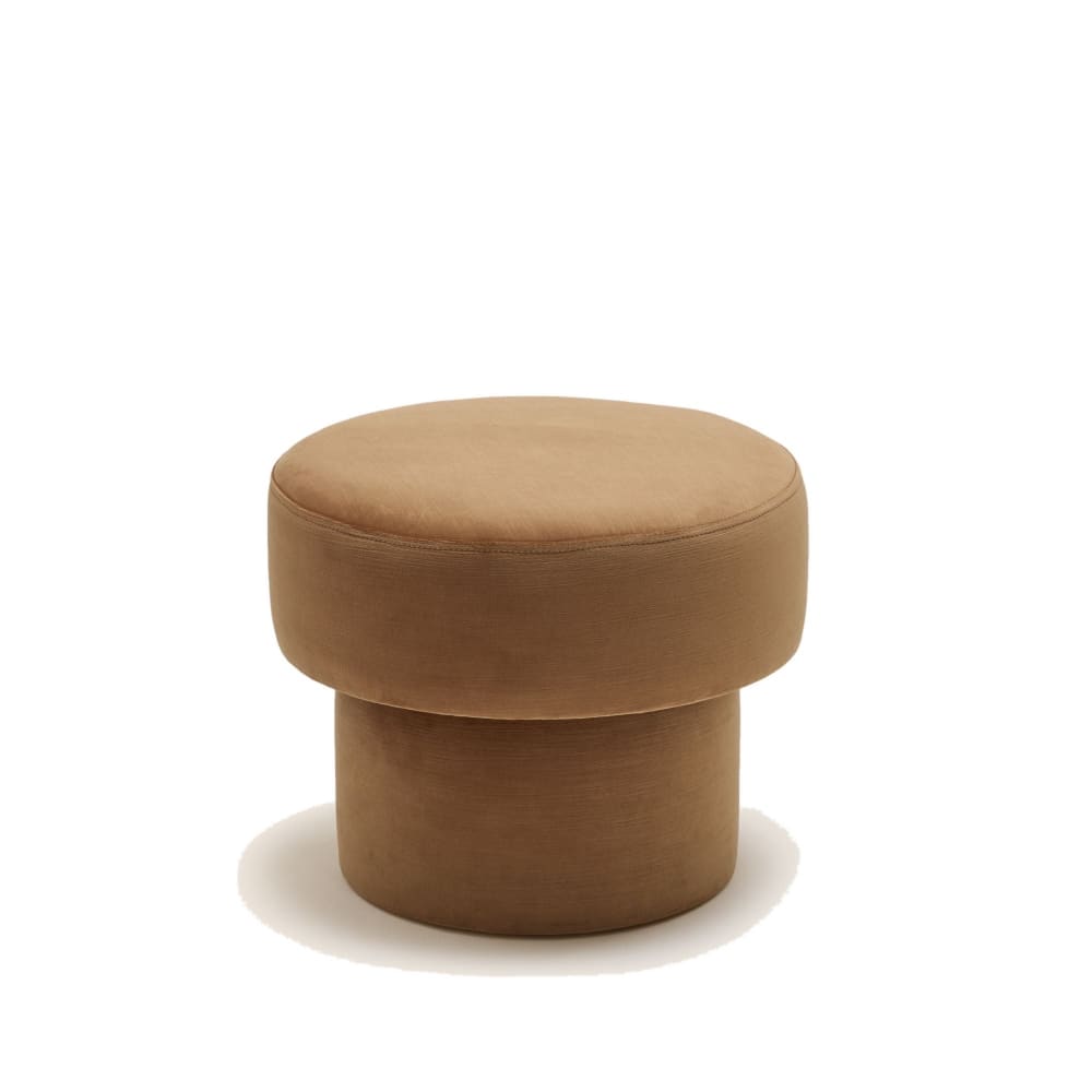 Pouf en velours lumineux bleu ø35xø45xh36 cm Pouf en velours lumineux bleu ø35xø45xh36 cm