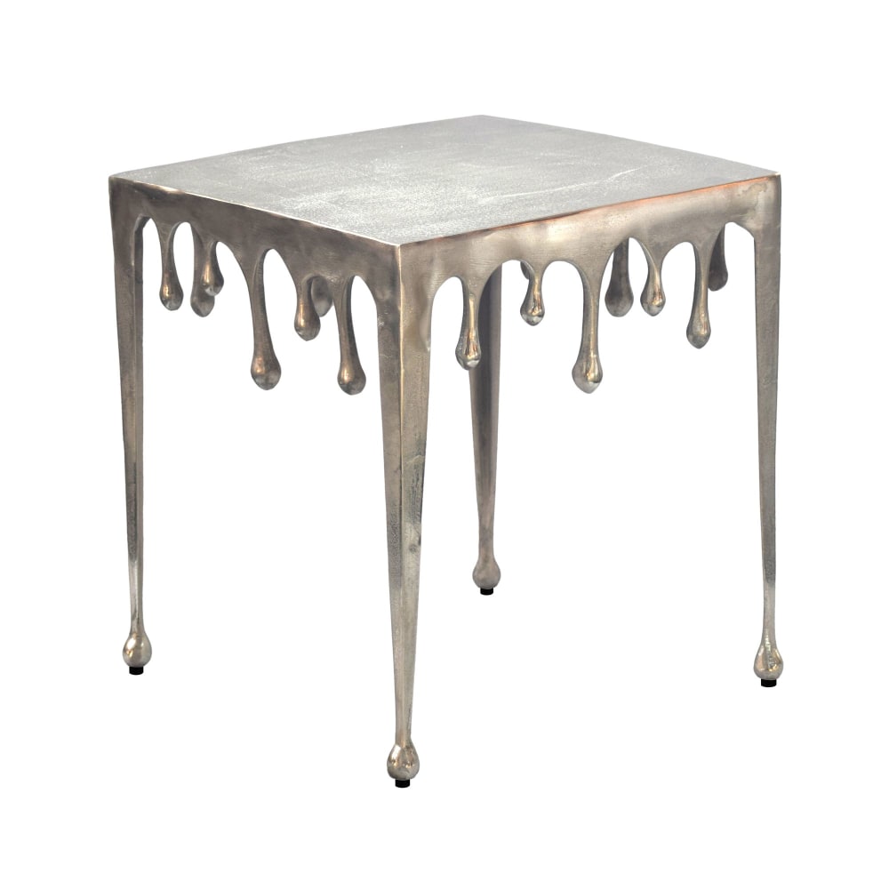 Table d'appoint en aluminium, argenté