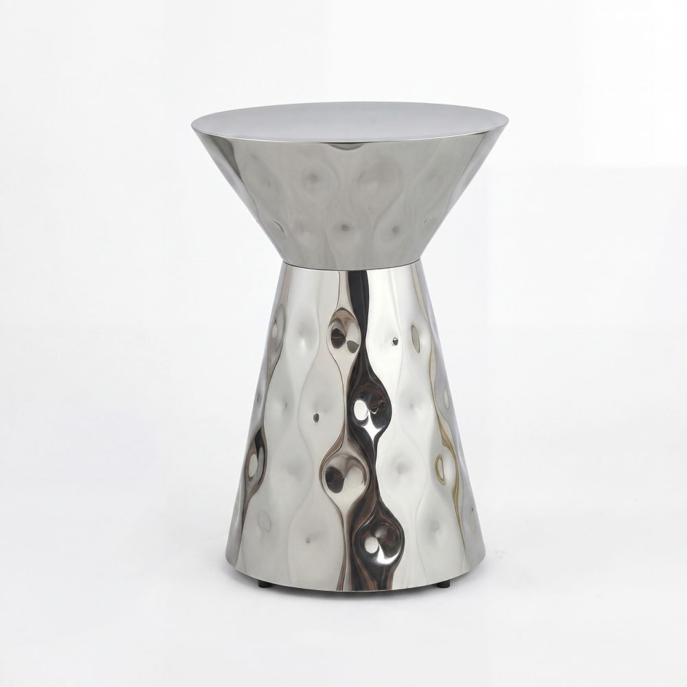 Table d'appoint en aluminium, argenté
