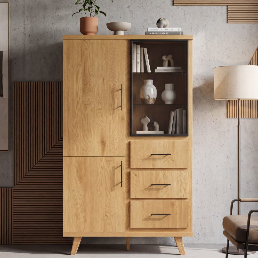 Hochschrank aus MDF, braun - Maisons Du Monde